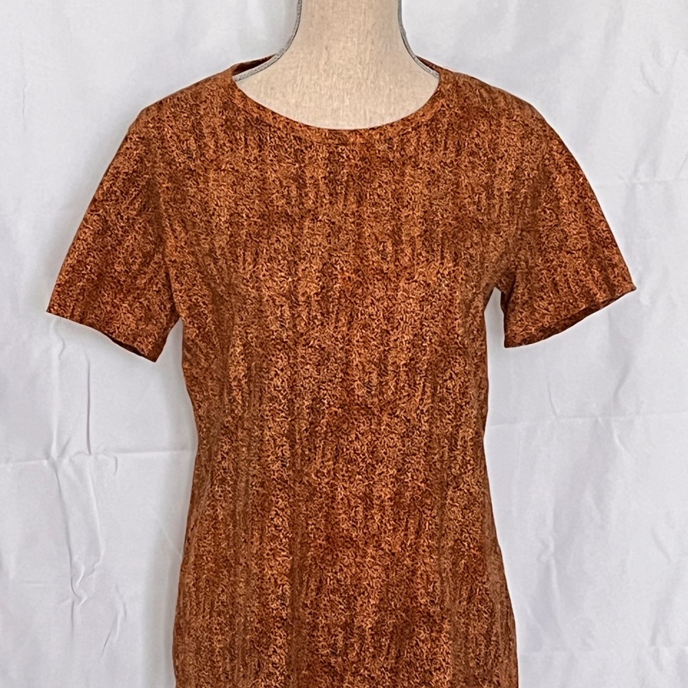 Elegant Vintage Women's animal print crew neck Top Medium